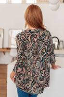 I Think Different Top Teal Paisley