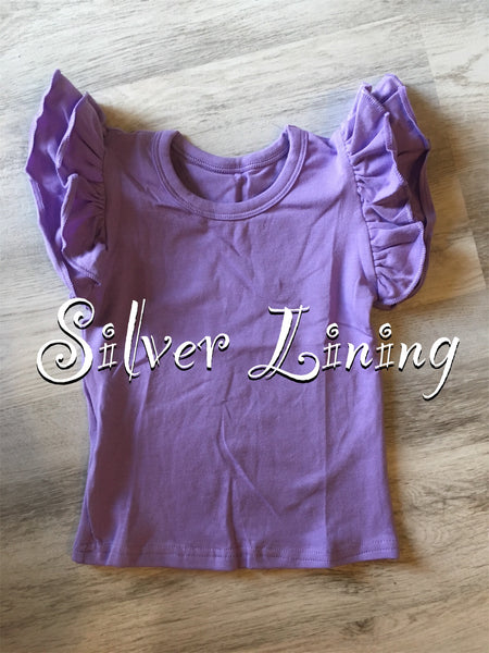 Purple Flutter Sleeve Top *Ready to Ship*