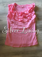 Pink Ruffle Neck Top *Ready to Ship*